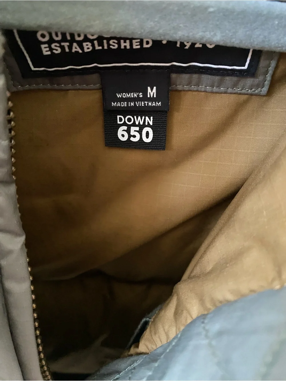 NWT Women’s Eddie Bauer Olive Green Quilted  Down Bomber Puffer Jacket
